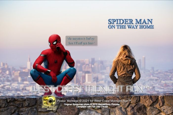 Spiderman Overlooking The City in Exclusive Poster On The Way Home from West Coast Midnight Run